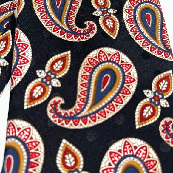 Villa Bugatti Black Paisley Italian Silk Necktie Luxury Designer Classic - Picture 5 of 8
